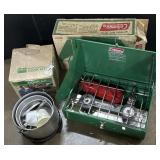 Coleman Camping Stove & Palco Cook Kit.