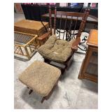 Dark Oak Glider & Ottoman.