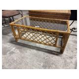 Vtg Bamboo & Rattan Coffee Table.