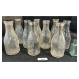 9 Cacoosing Dairy Glass Milk Bottles.