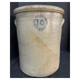 Vintage 10 Gal Stoneware Crock.