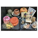 Ceramic Holiday Figures, Hats, Table Decorations.