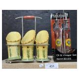 Pfaltzgraff Utensil Carrier & Vinegar Set.