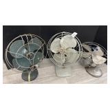 Lot Of 3 Vintage Fans.