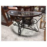 Tuscan Style Demilune Console Table.