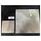 2 Square Slabs Of White Onyx.