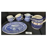 B&O Railroad Souvenir Cups. Boleslawiec Pitcher.