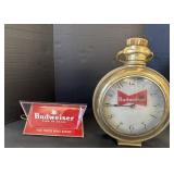 Budweiser Clock & Advertising Light.