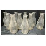 10 Milk Bottles, Cacoosing & Independent Dairy.
