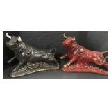 2 Decorative Bull Figures.
