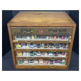 Very Nice Star Threads Spool Cabinet W/ Thread.