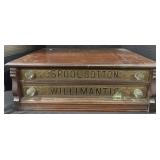 Antique Willimantic Spool Cotton Cabinet w/ Thread