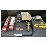 Pressed Steel Tonka Truck, Hubley Tractor.