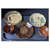 Breininger Pottery Redware Plates & Cups.