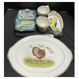 Handmade Ceramic Mugs & Dishes, Turkey Platter.