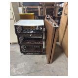Vtg Pressed Steel Folding Table, 3tier Crate