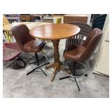 Blonde Mahogany High Top & Vinyl Upholstered