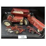 Vintage Nylint, Farmall, Tru-scale Toy Tractors.