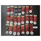 Ladies Auxiliary Brother Hood Button Pin Ribbons.