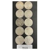 10 90% Silver Peace Dollars.