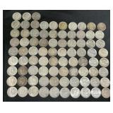 82 90% Silver Half Dollars, 1 90% Silver Walking