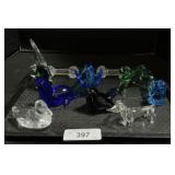 Hand Blown Glass Animals, EAPG Glass.