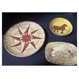 3 Breininger Redware Pottery Plates/ Platters.