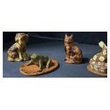 Breininger Pottery Redware Animal Figures.