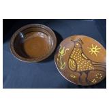 Breininger Pottery Redware Plates & Bowl.