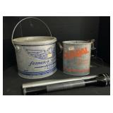 Vintage Minnow Buckets & Flashlights.
