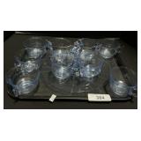 Blue Depression Glassware Set.