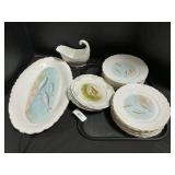 Fish Pattern Plates & Platter.