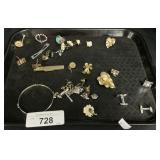 Costume Jewelry Pins, Cufflinks, Earrings.