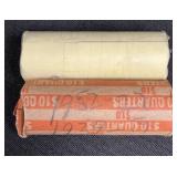 2 Rolls Of 90% Silver Quarters.