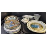 Collectors Plates, Lidded Dishes, EAPG Glass Bowl.