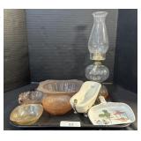 Pink Depression Glass Bowls & Plates, Hurricane