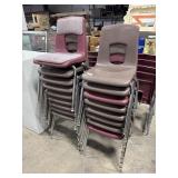 (17) Artco-Bell Stackable School Chairs.
