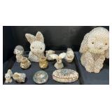 Seashell Animals, Vases, Jewelry Box, Paperweight.