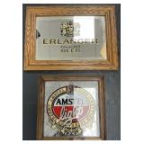 Amstel & Erlanger Beer Adv. Reverse On Glass.