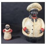 2 Black Americana Cast Iron Still Banks.