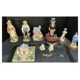 Homco Figurines, Uncle Sam Bank, S&P Shakers.