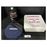 Contrail First Aid Kit, Canteen, Propane Bottle.