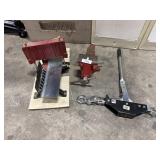 Craftsman 5in Bench Vise, Cable Winch, Miter Box.
