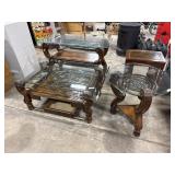 (3) Ashley Furniture Margilles Glass Top Accent