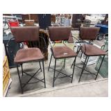 MicroSuade Upholstered Wrought Iron Stools.