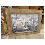 Oil on Canvas Swan Wall Art.