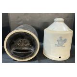 Stoneware Chicken Waterer & Feeder.