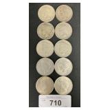10 90% Silver Peace Dollars.