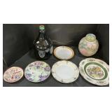 Nippon & Noritake Plates, Wine Jug, Porcelain Jar.