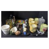 Pfaltzgraff Mugs, EAPG Glass Bowl, Glasses.